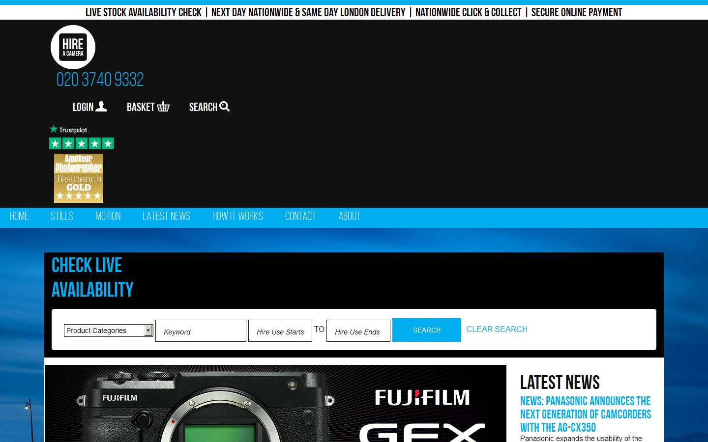 Hire a Camera Website