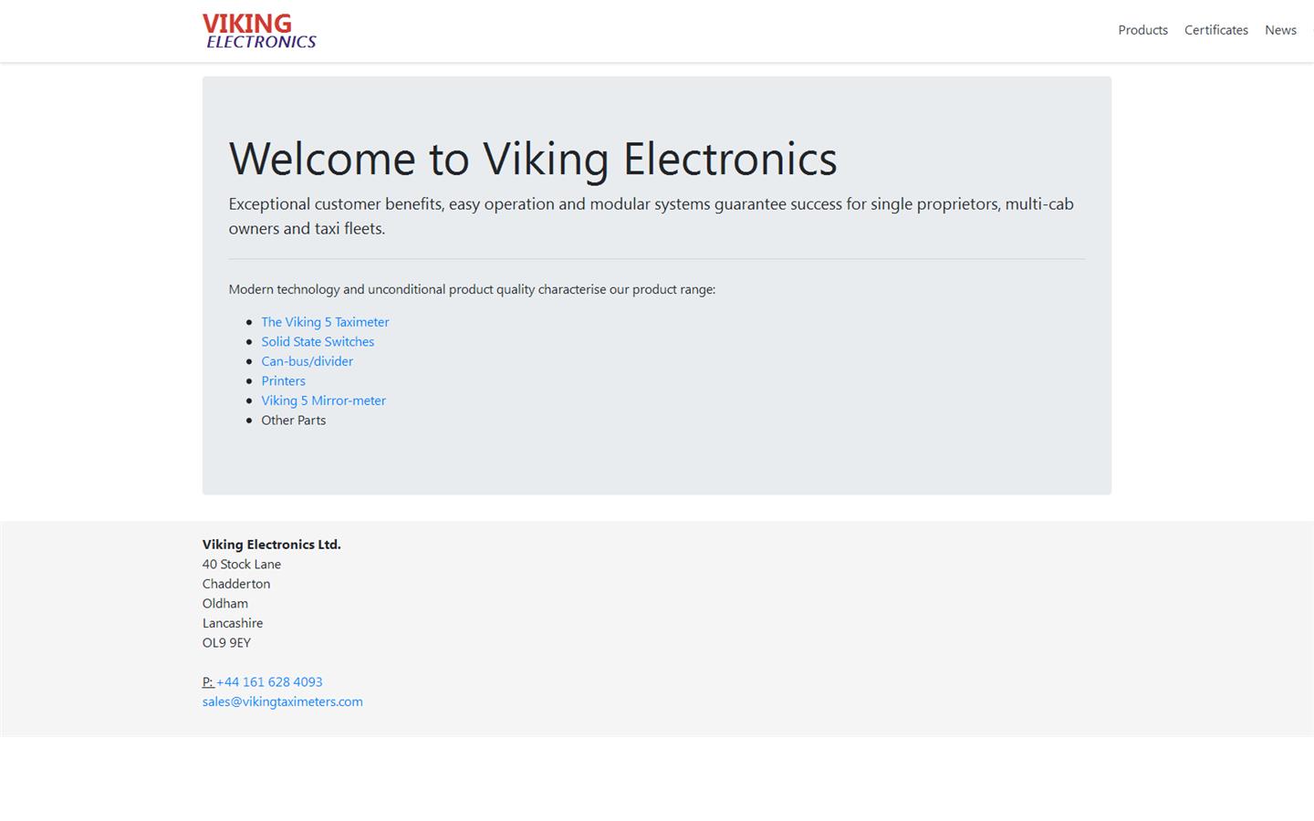 Viking Electronic Ltd Website