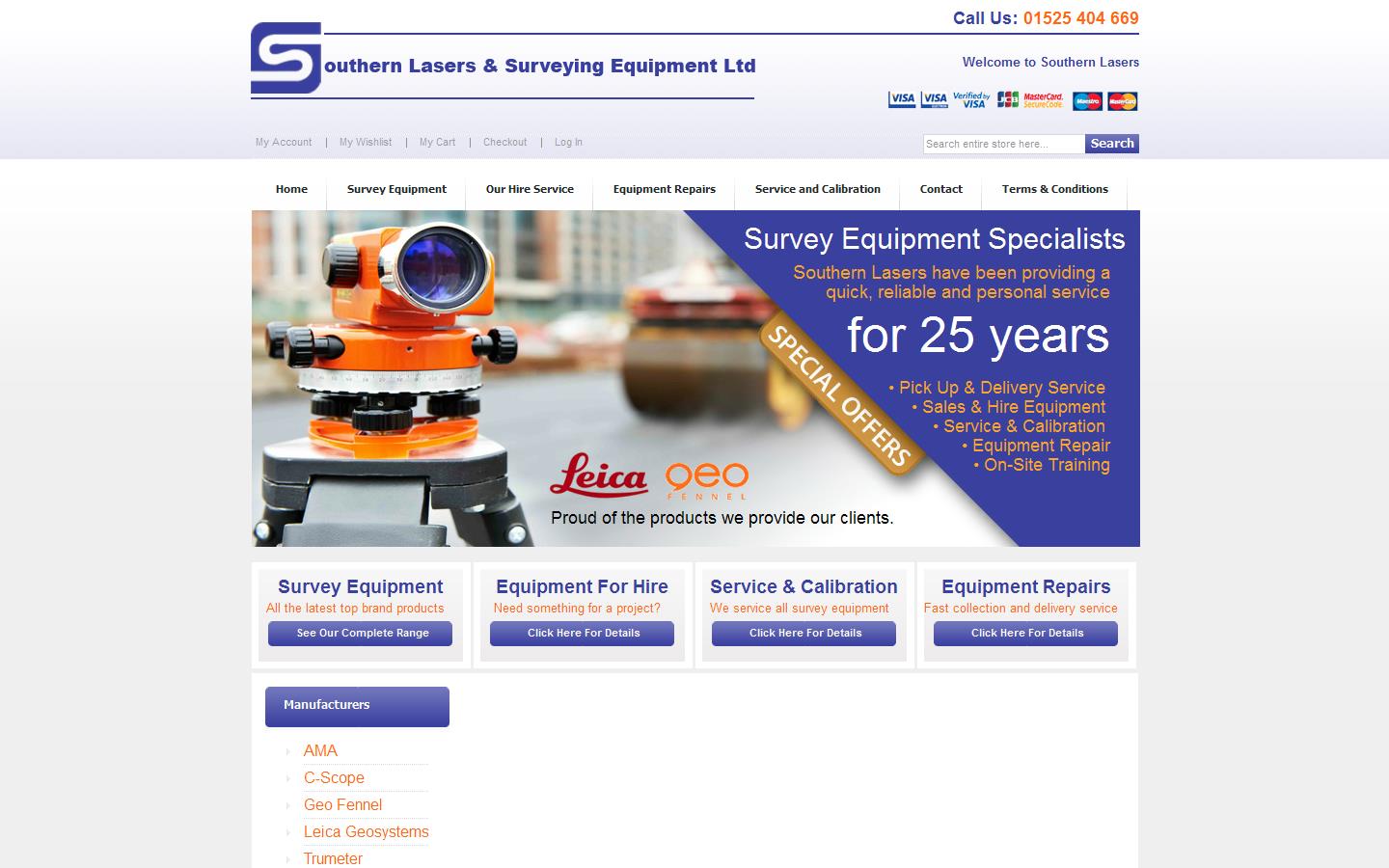Southern Lasers & Surveying Equipment Ltd Website
