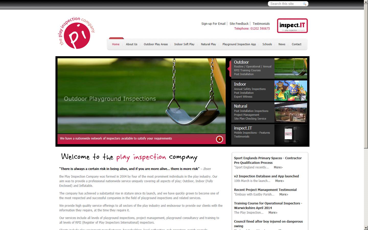 the Play Inspection Company Ltd Website