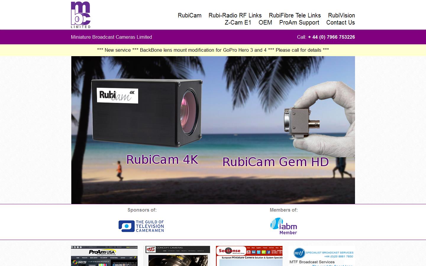 Miniature Broadcast Cameras Ltd Website
