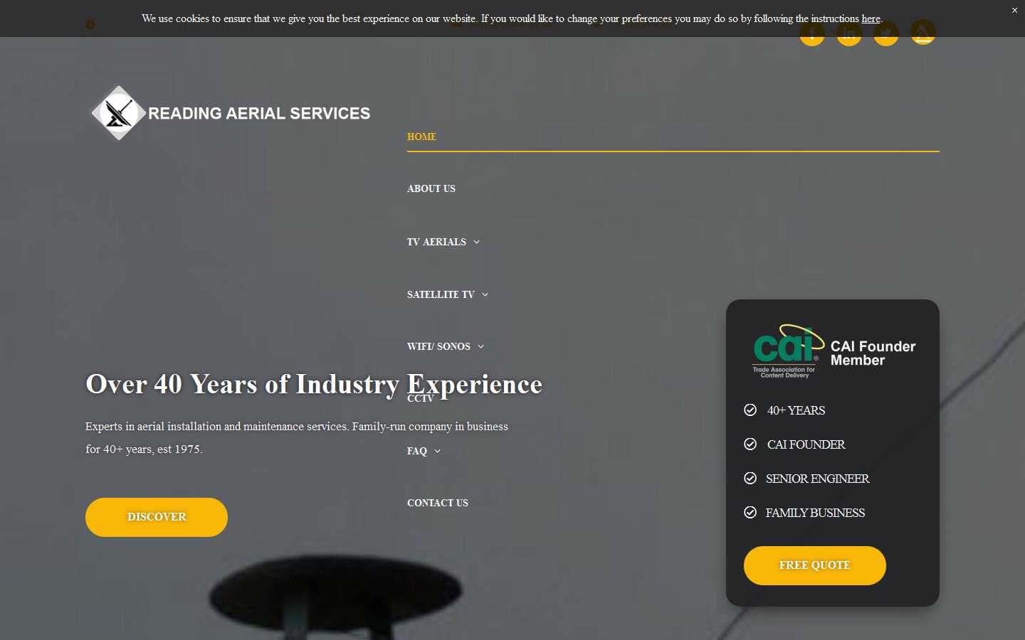 Reading Aerial Services Ltd Website