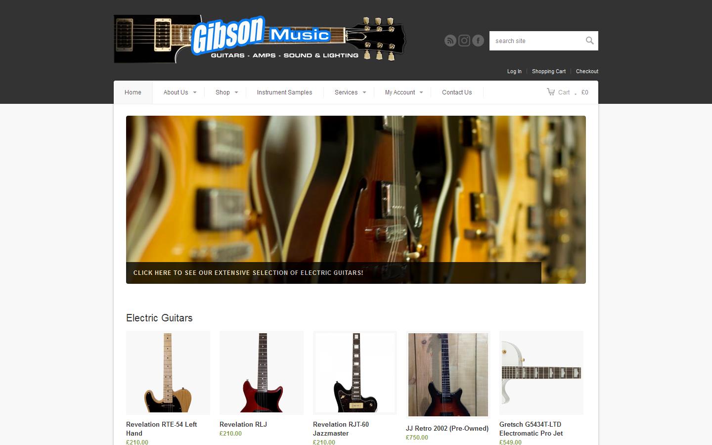 Gibson Music Store Website