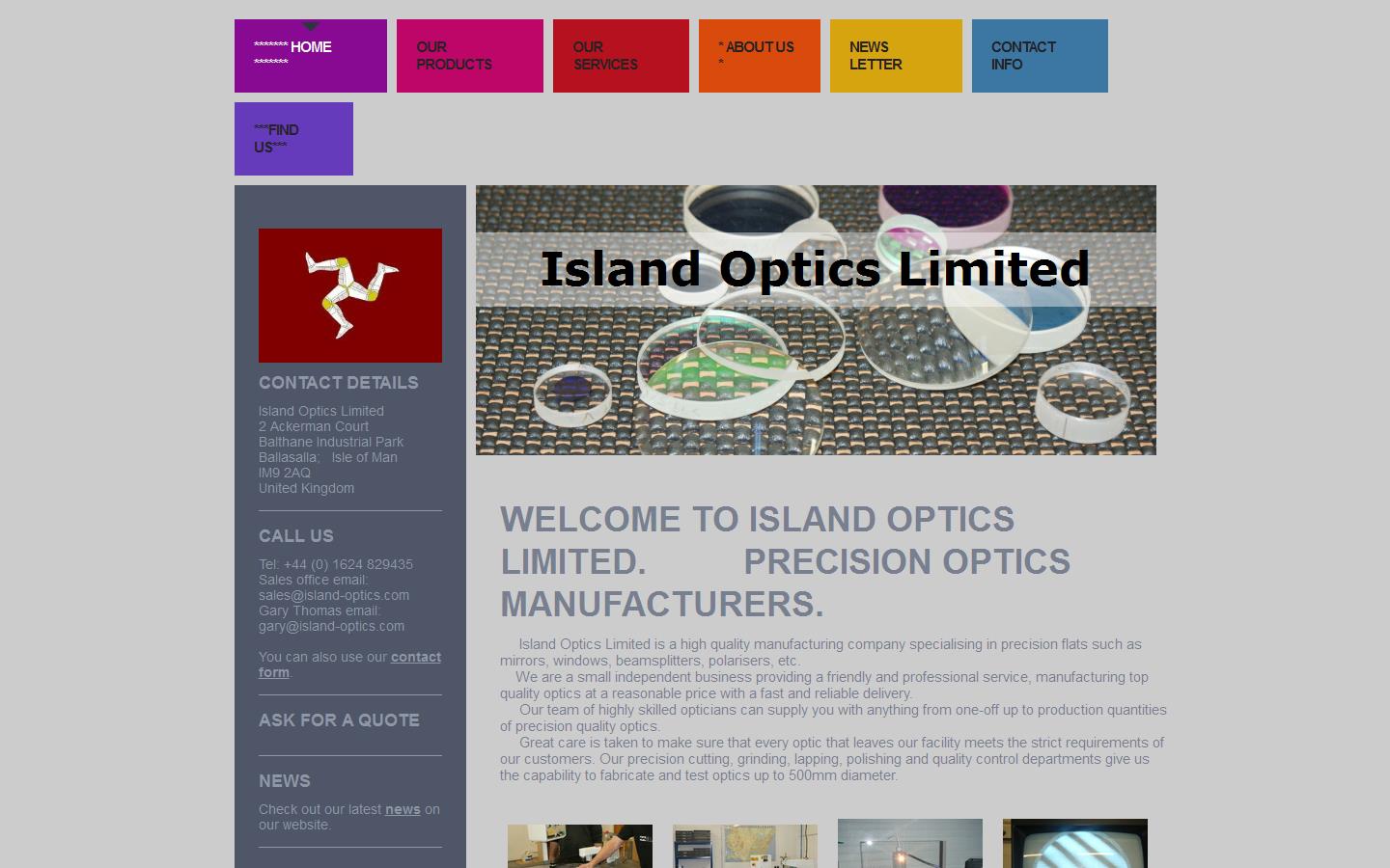 Island Optics Ltd Website