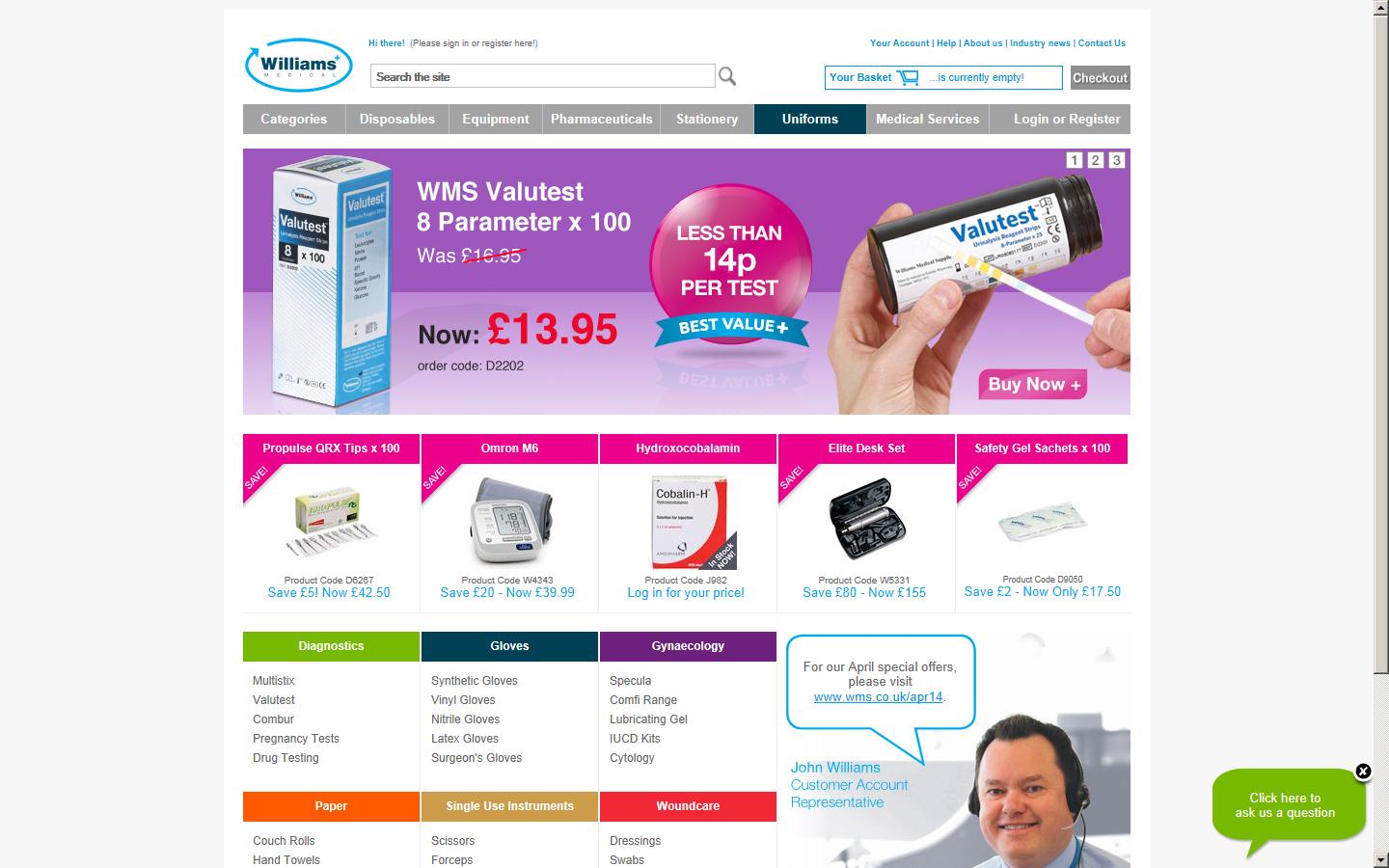 Williams Medical Supplies Website