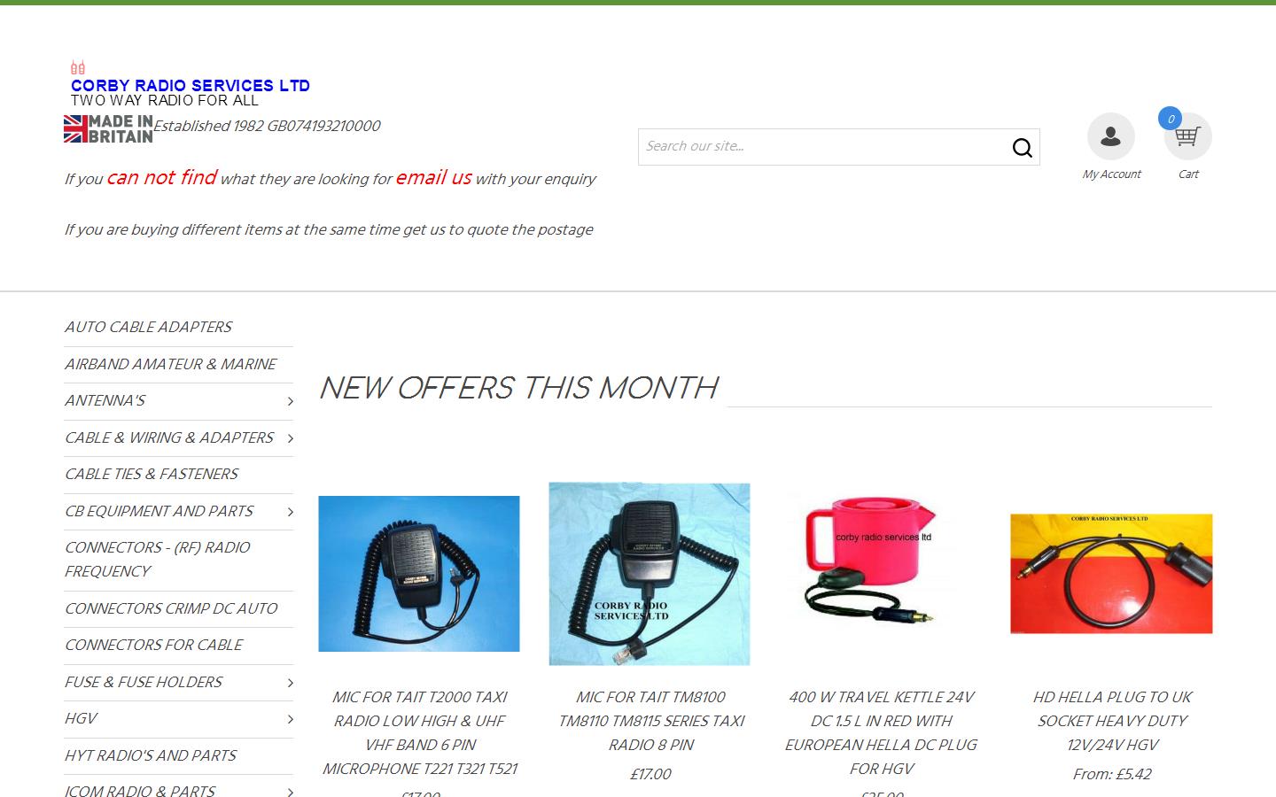 Corby Radio Services Ltd Website