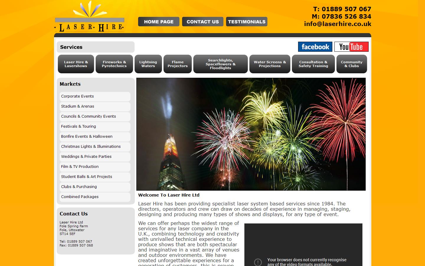 Laser Hire Website