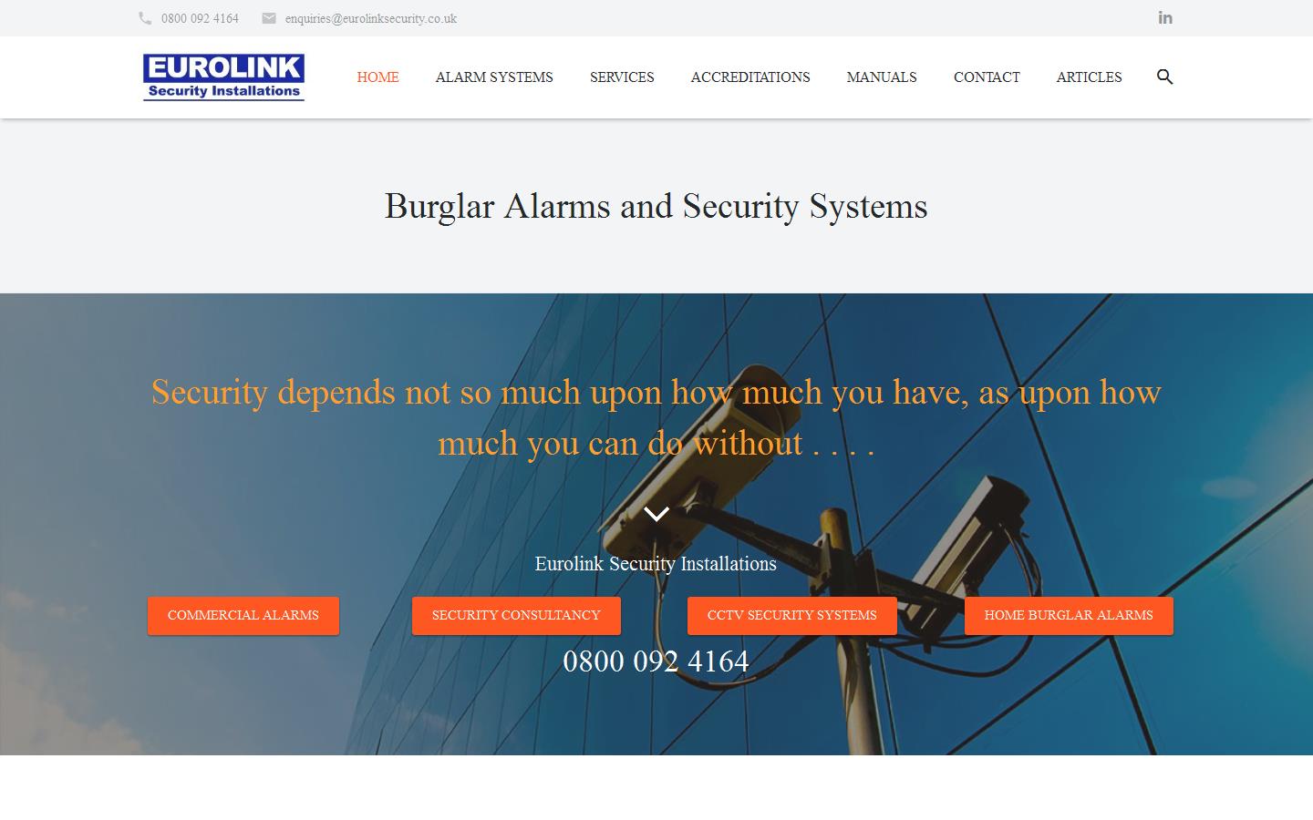 Eurolink Security Installations Website