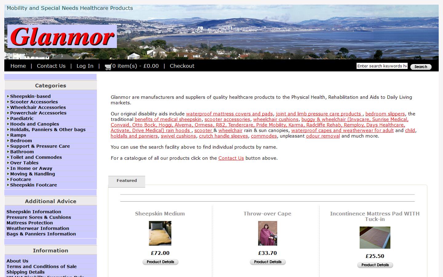 Glanmor Disability Equipment Website