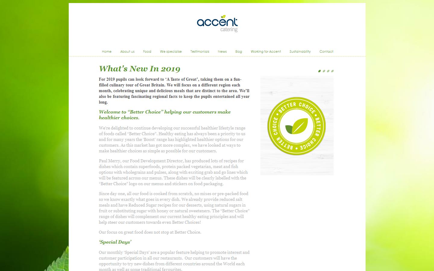 Accent Catering Services Ltd Website