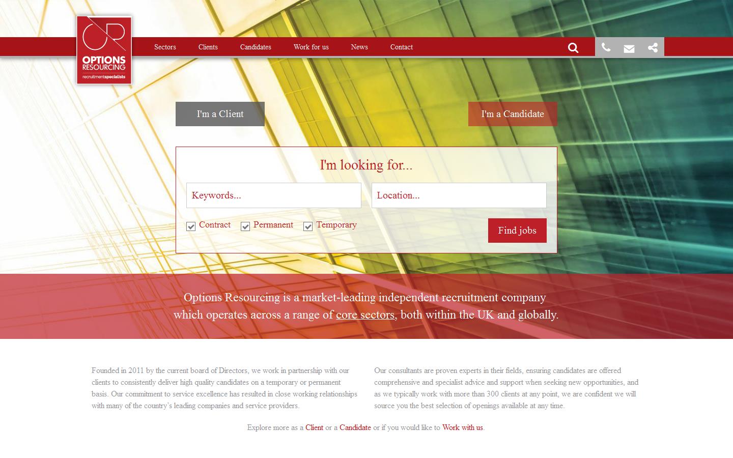 Options Resourcing Website