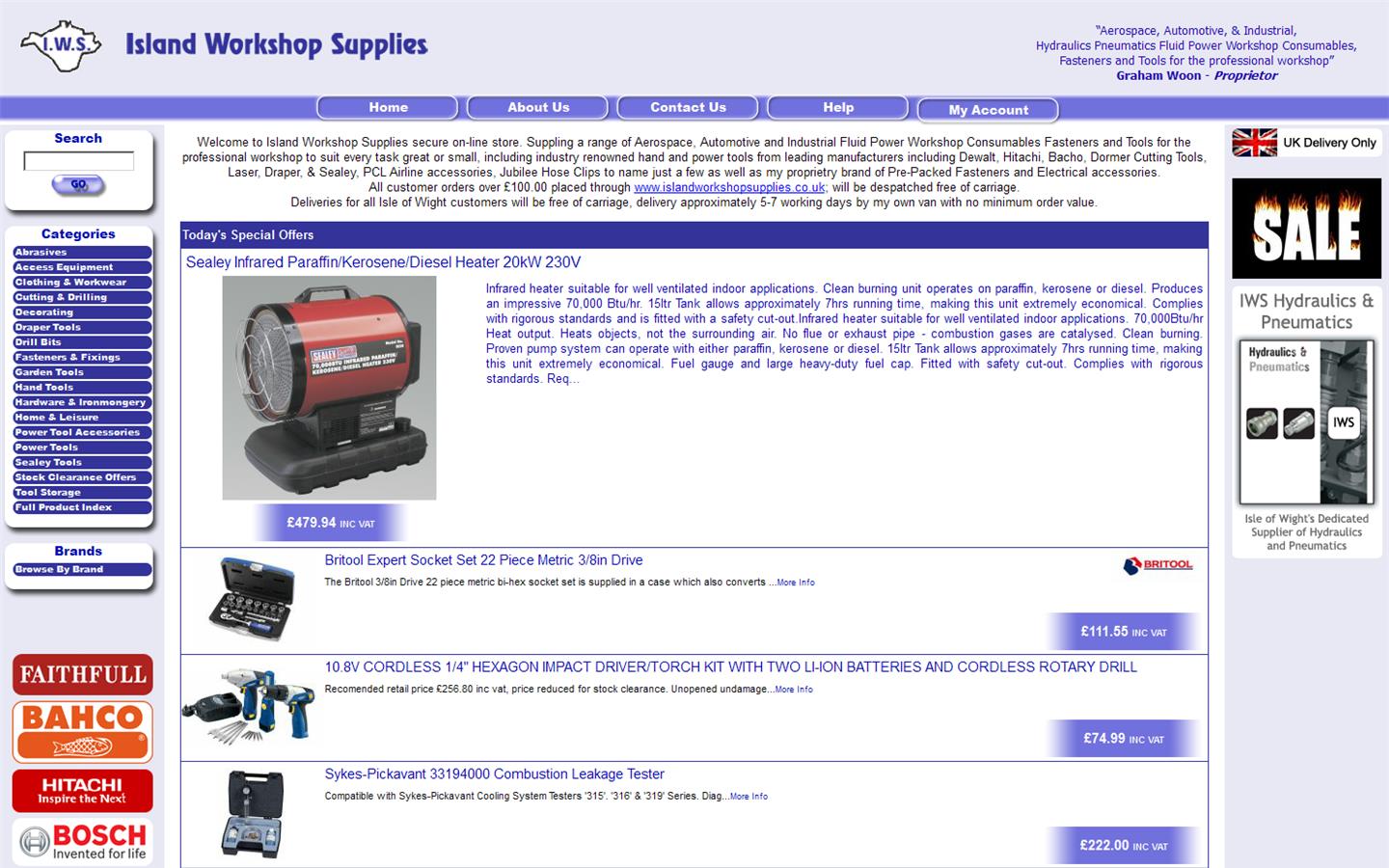 Island Workshop Supplies Website