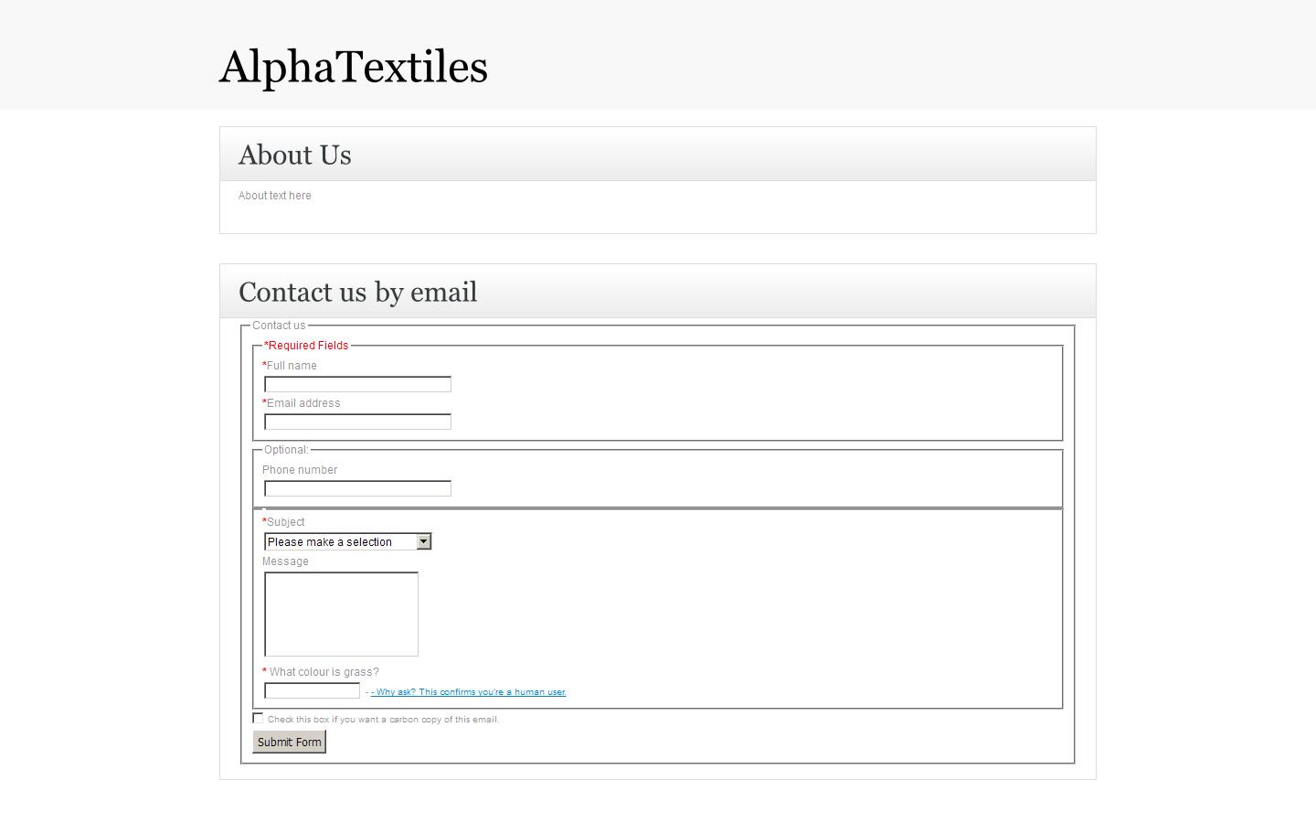 Alpha Textiles Website