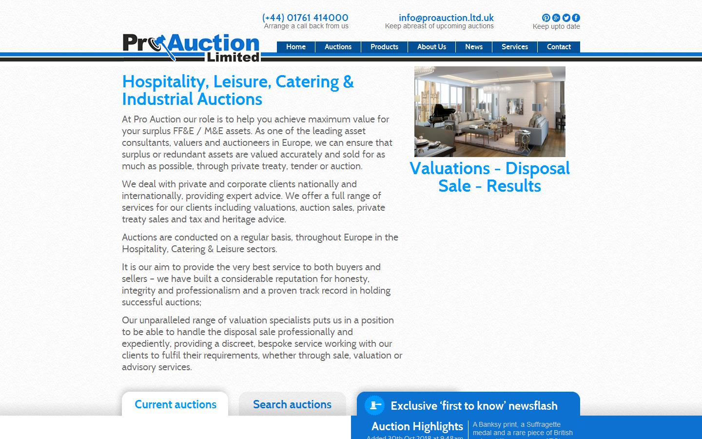 Pro Auction Ltd Website