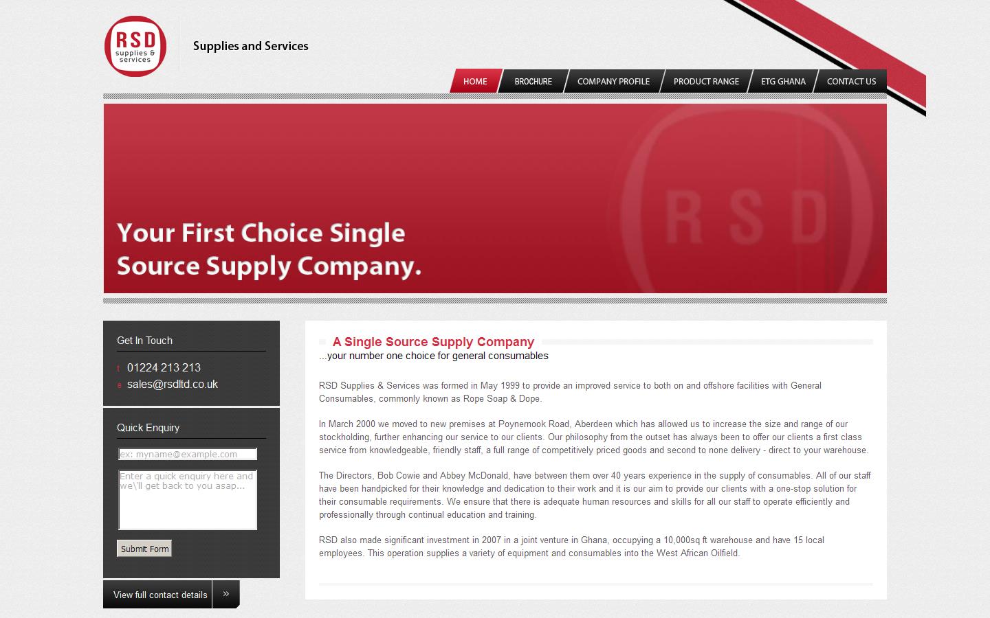 R S D Supplies & Services Website