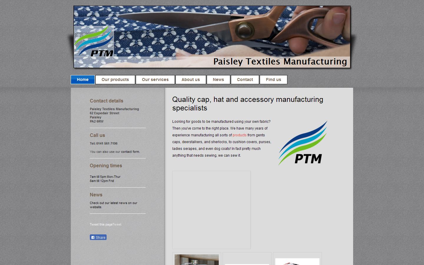 Paisley Textiles Manufacturing Ltd Website