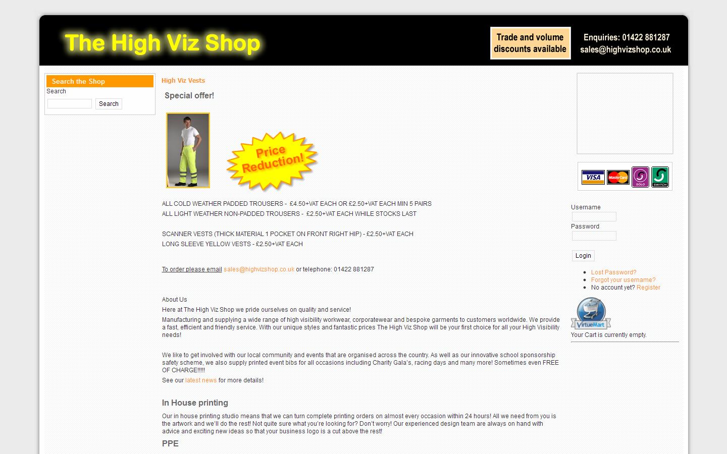 The High Viz Shop Website