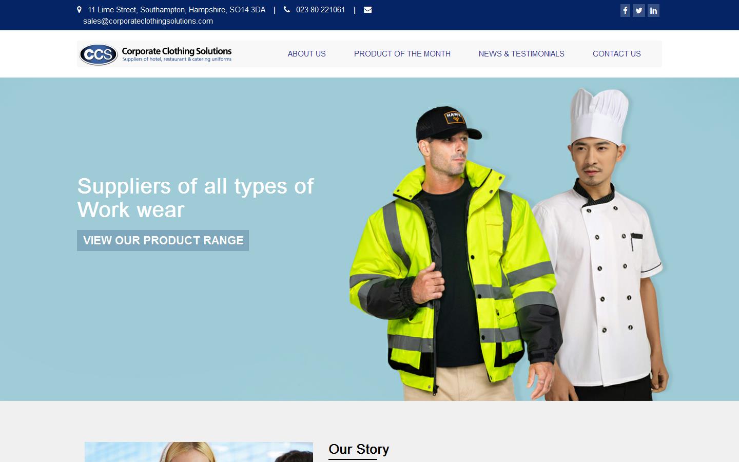 Corporate Clothing Solutions Website