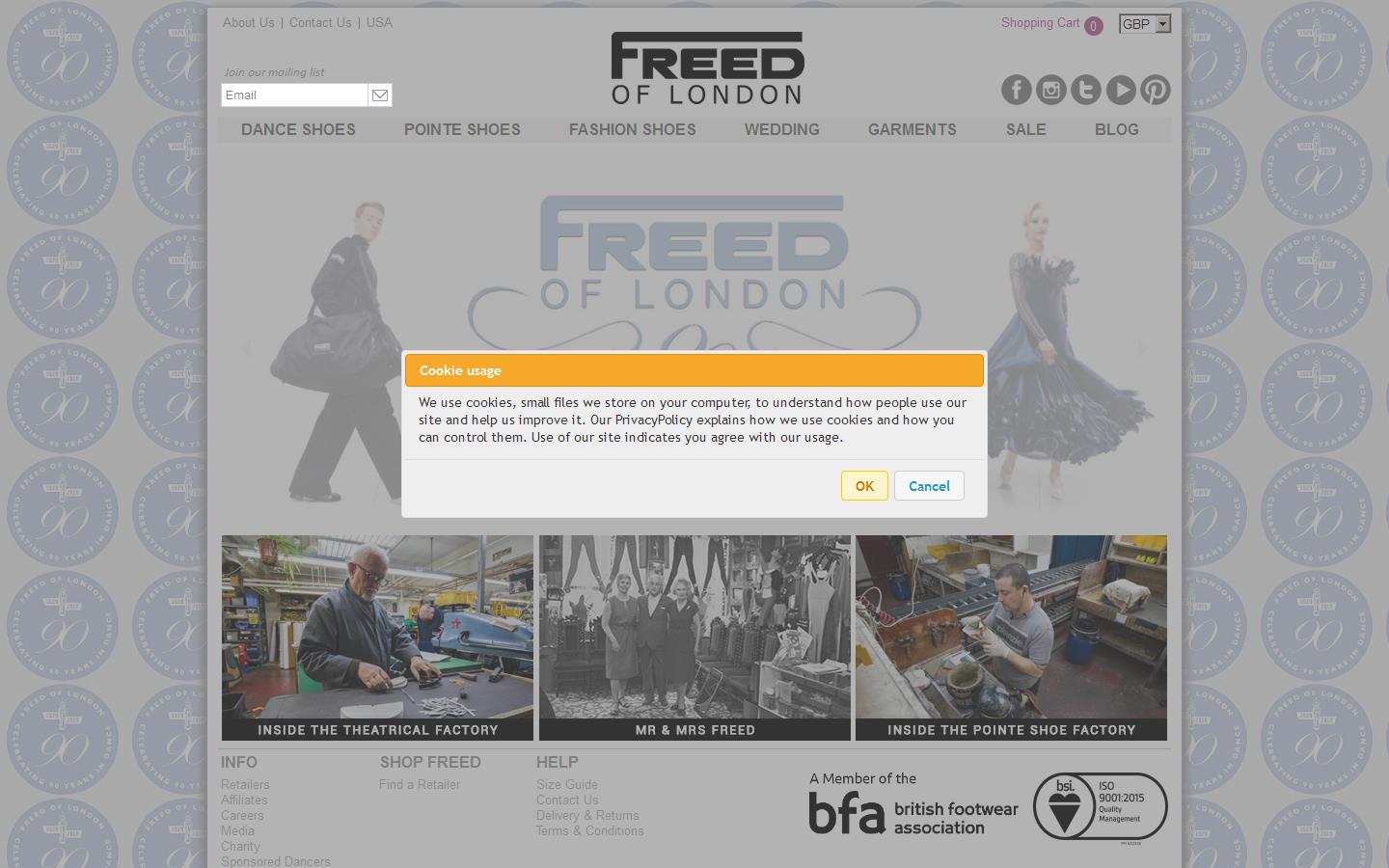 Freed of London Ltd Website