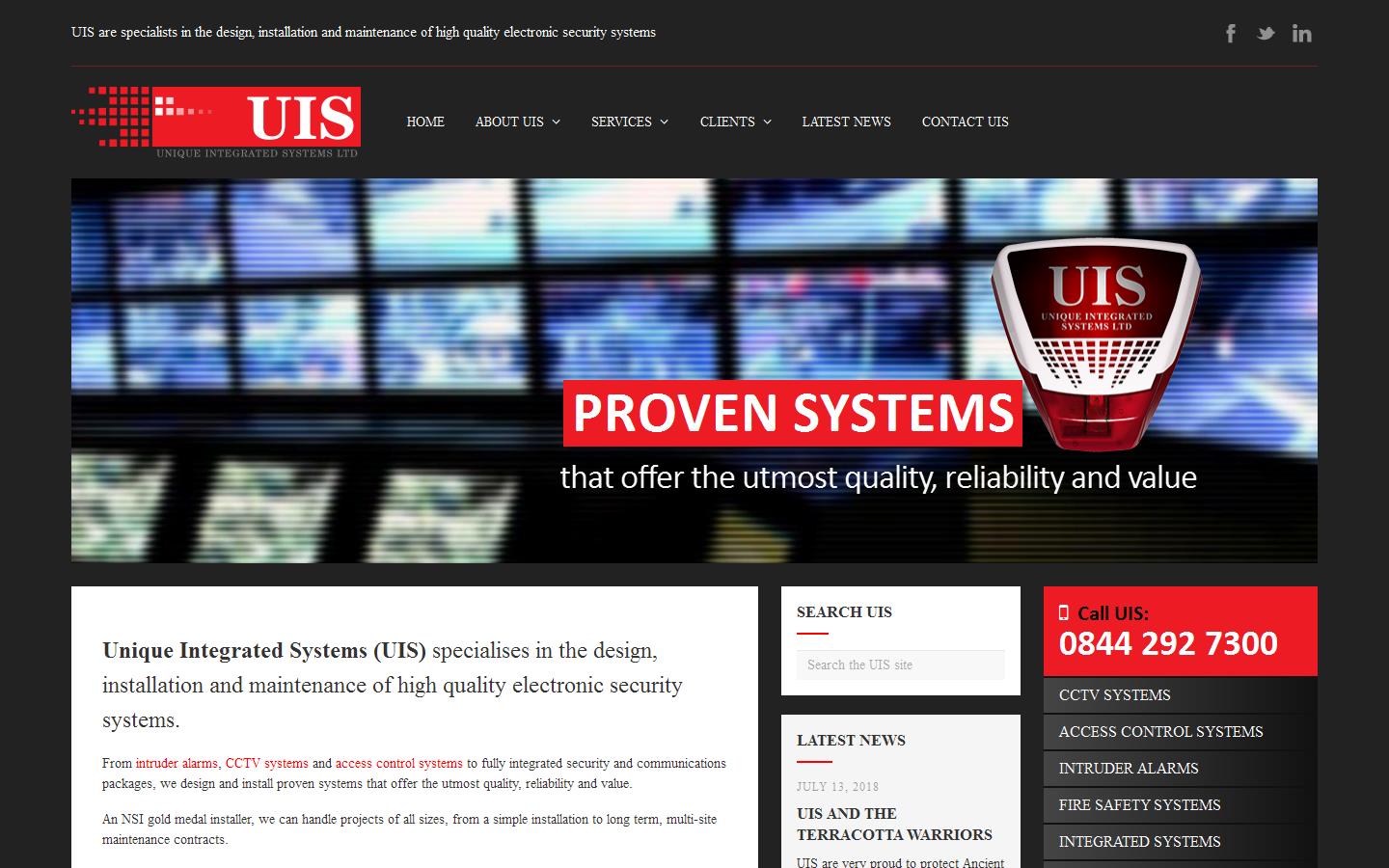 Unique Integrated Systems Ltd Website