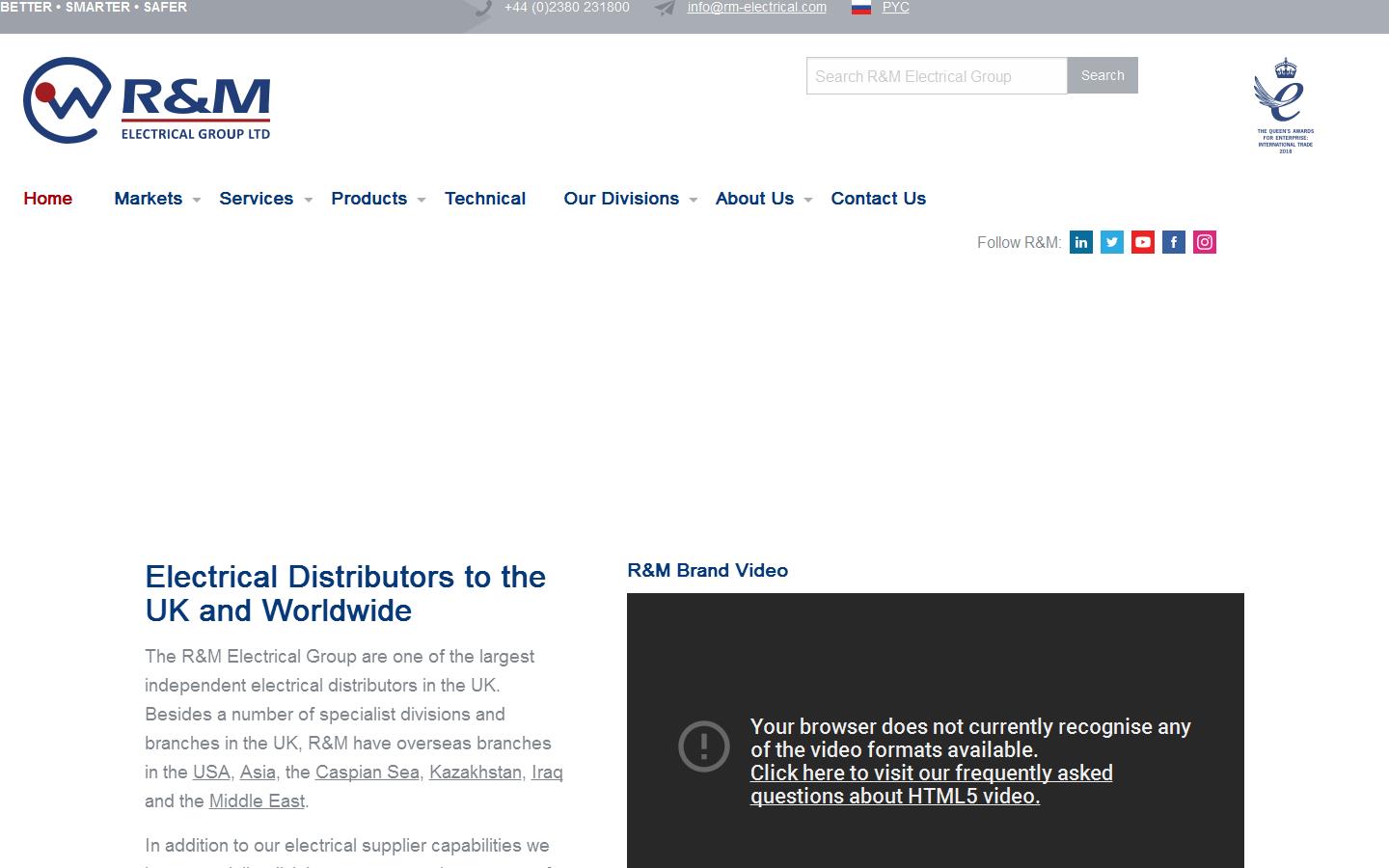 R & M Fixings & Support Ltd Website