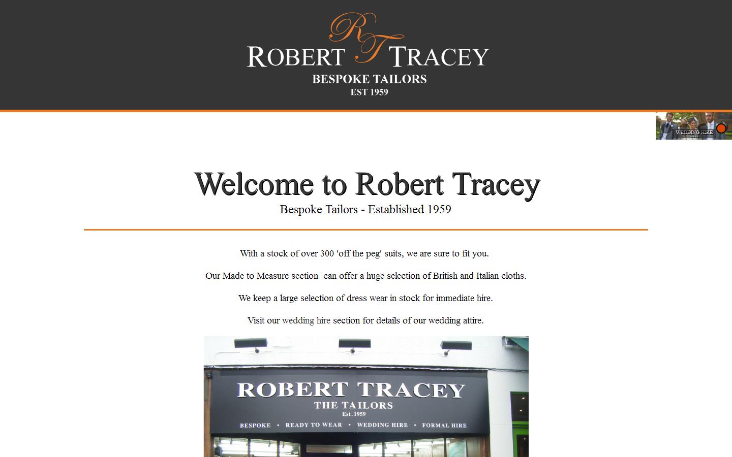 Robert Tracey the Tailors Website