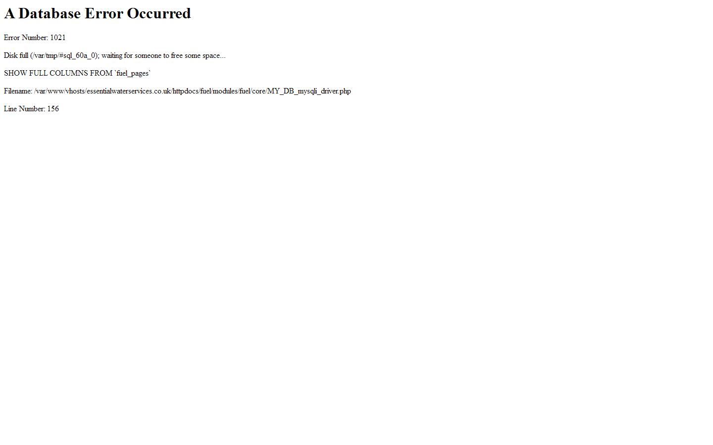 Essential Water Services Ltd Website