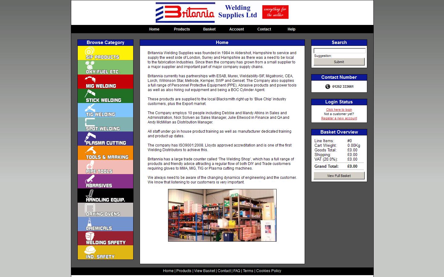Britannia Welding Supplies Ltd Website