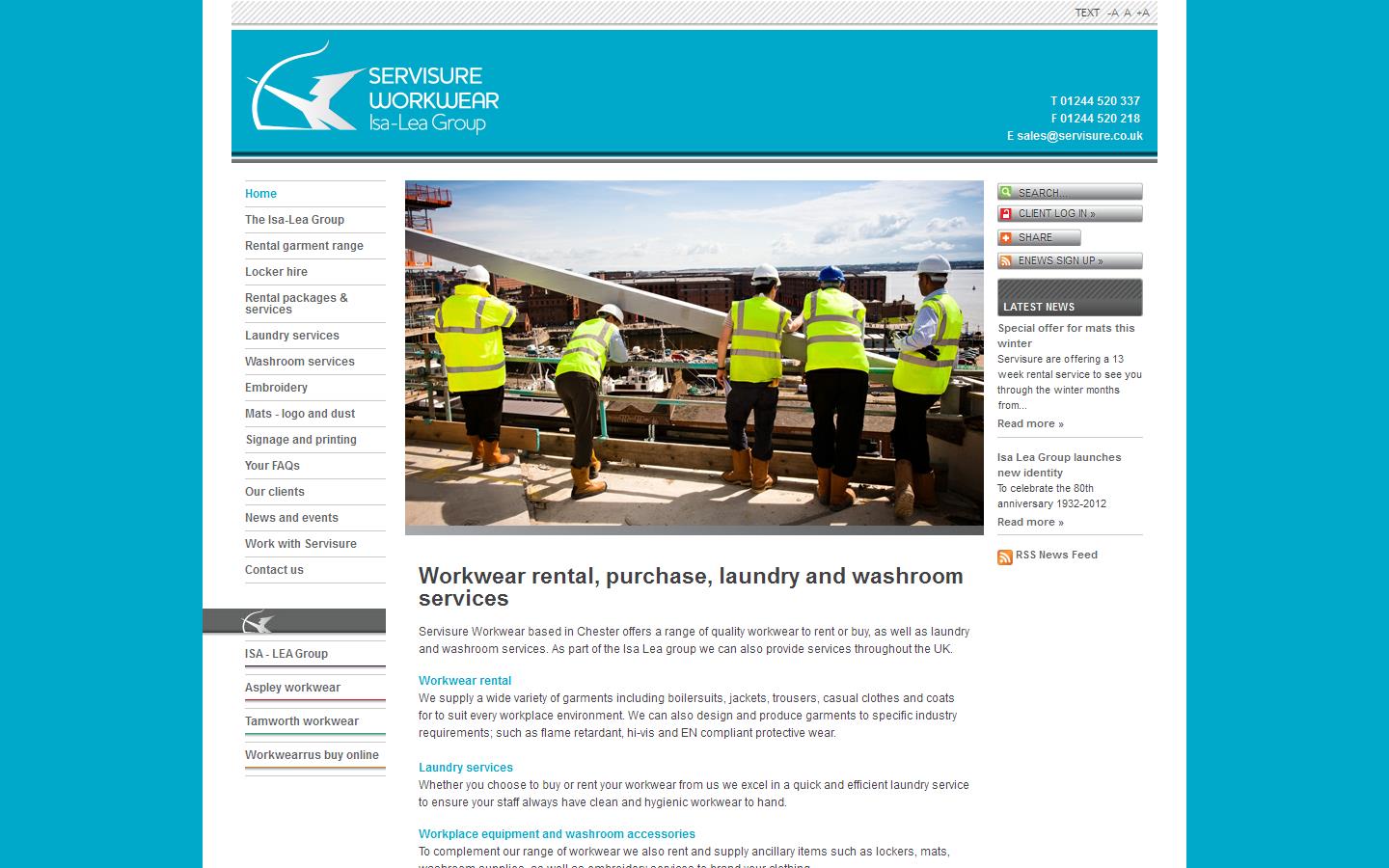 Servisure Workwear Website