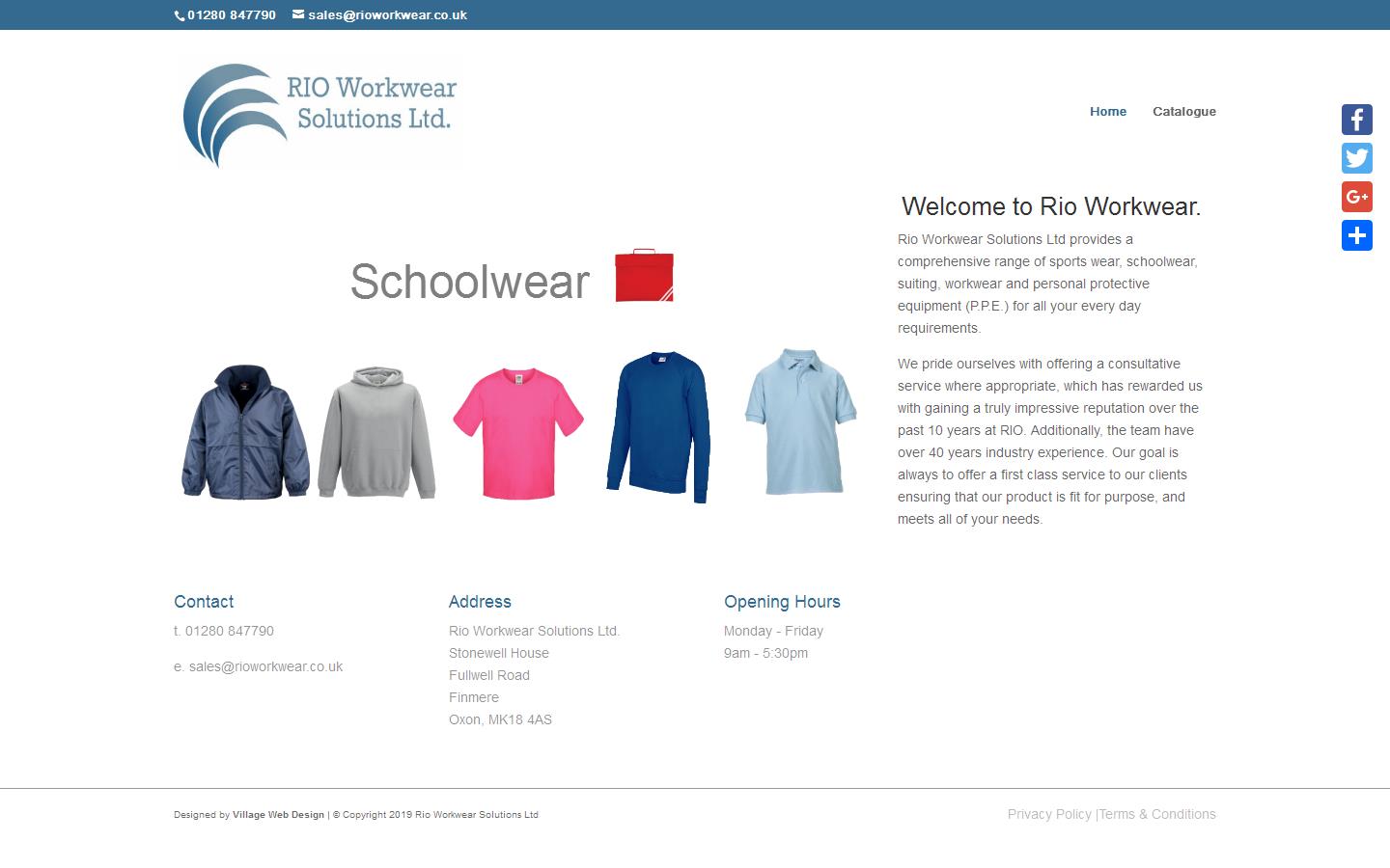Rio Workwear Solutions Ltd Website