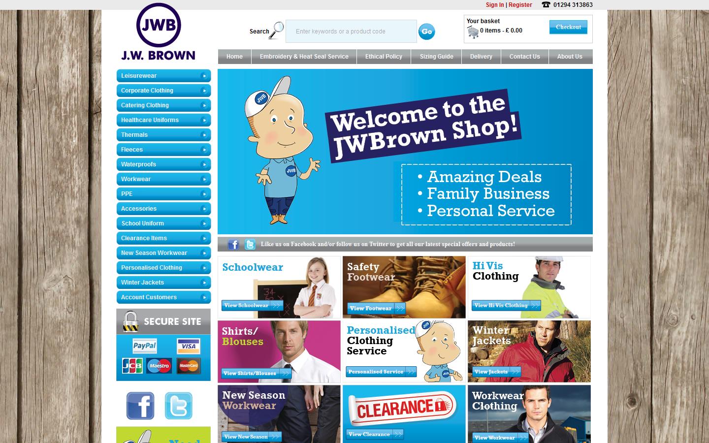 J W Brown Industrial Supplies Website