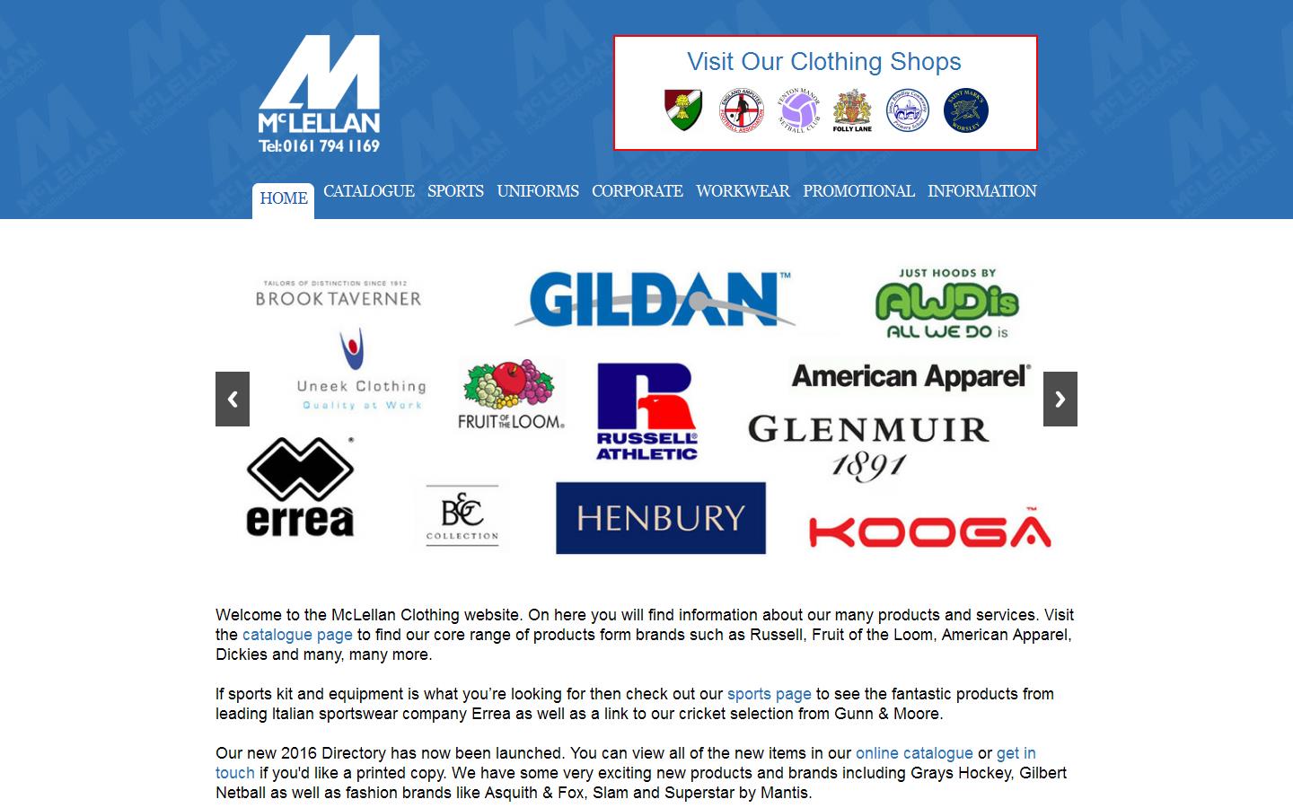 McLellan Clothing Ltd Website