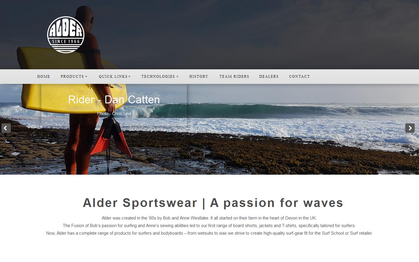Alder Sportswear Ltd Website