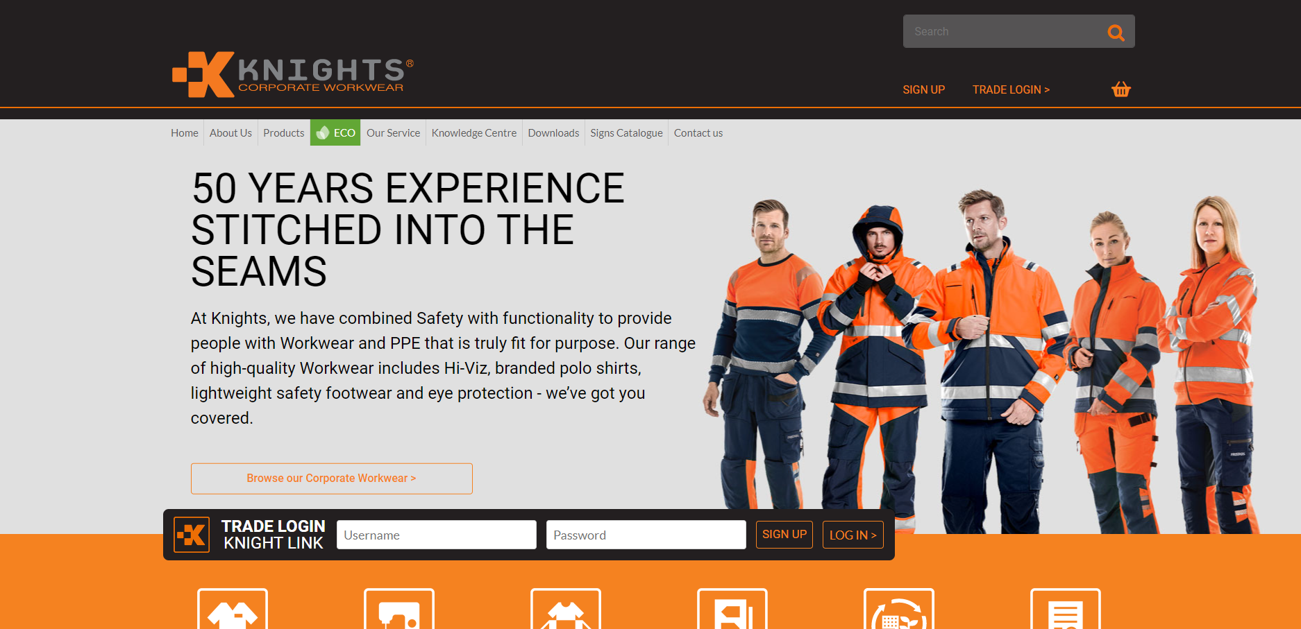 Knights Corporate Workwear Website
