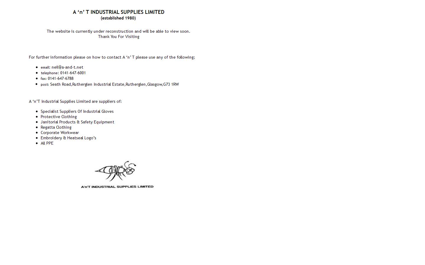 A & T Industrial Supplies Ltd Website