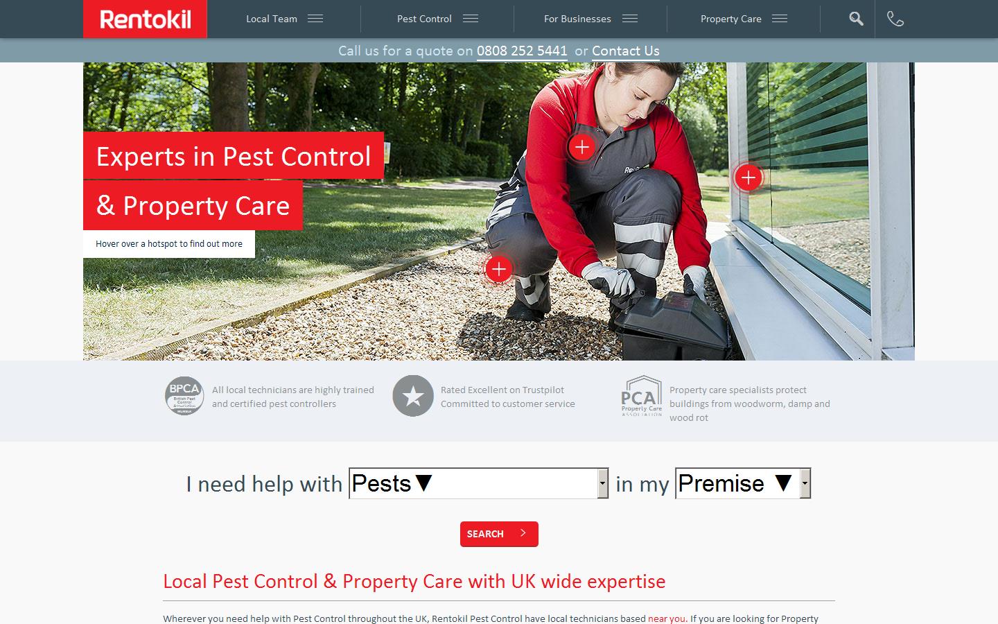 Rentokil Pest Control Website