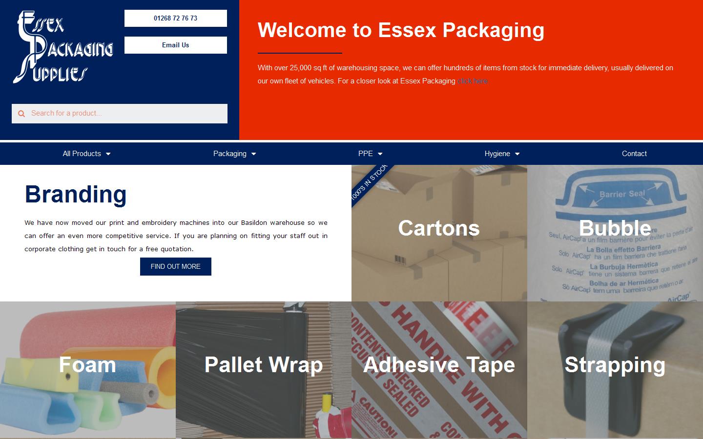 Essex Packaging Supplies Website