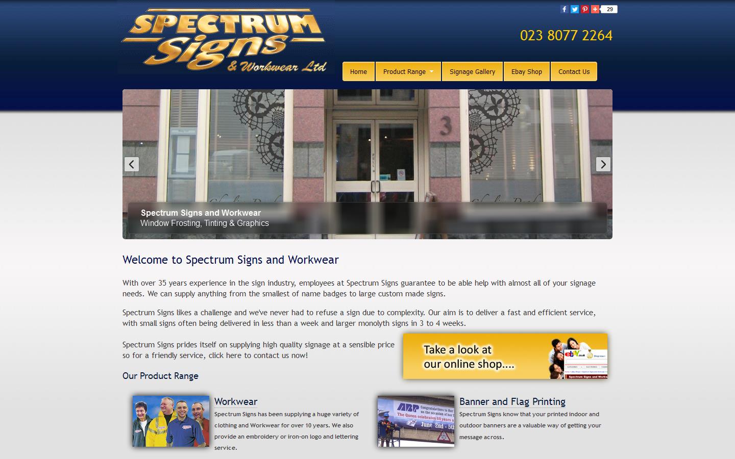 Spectrum Signs & Work Wear Ltd Website