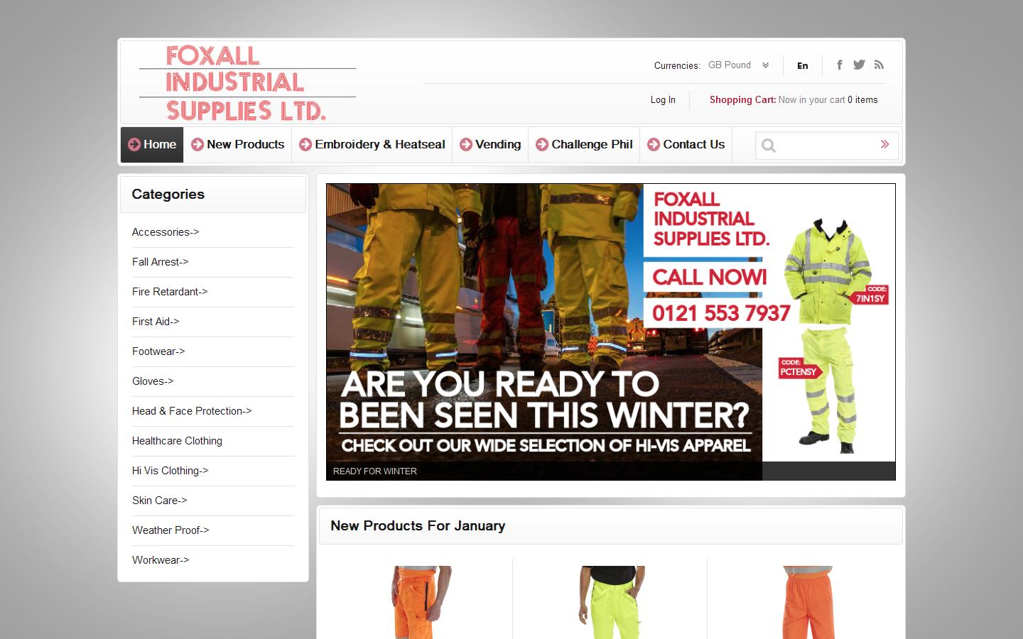 Foxall Industrial Supplies Website
