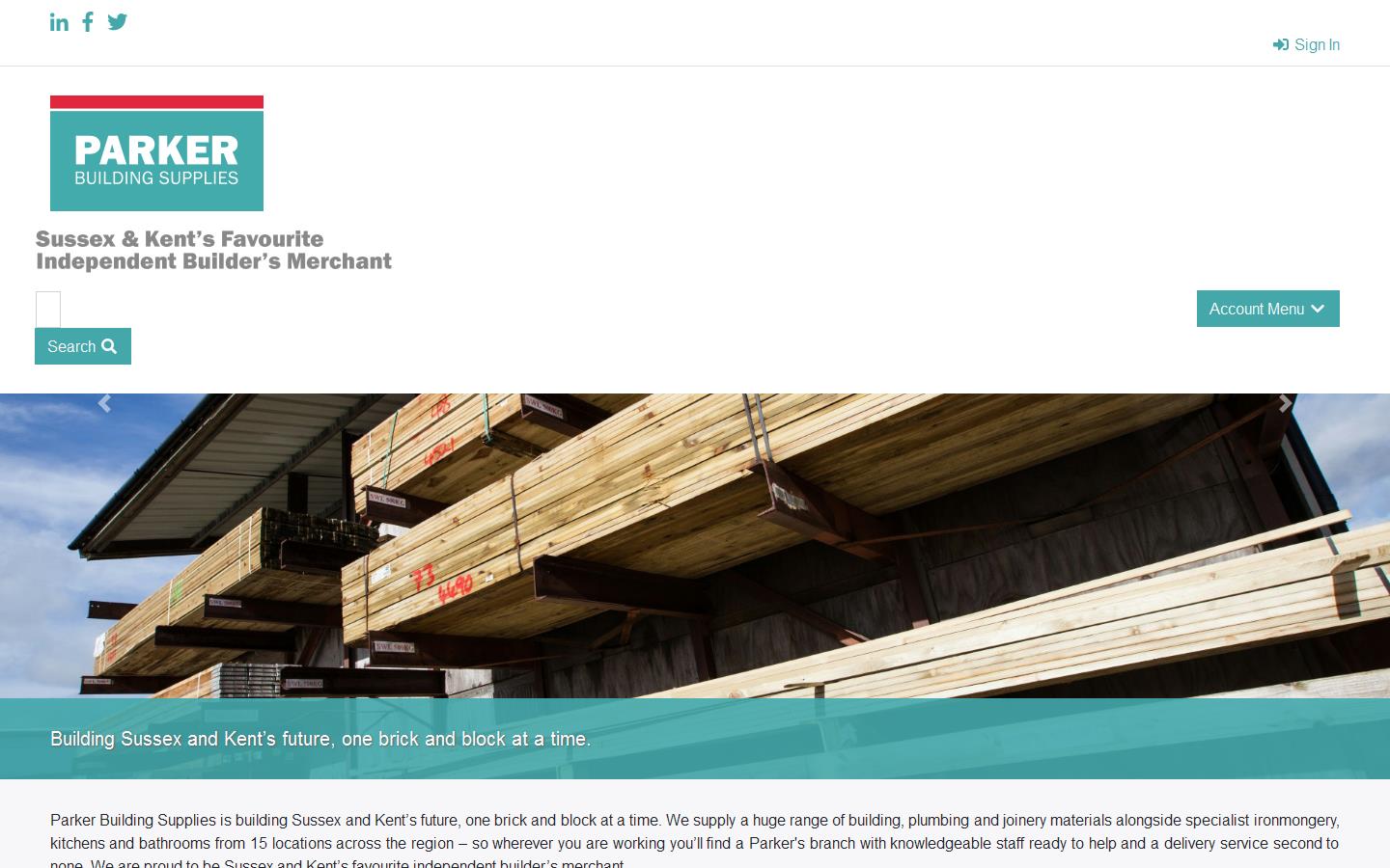 Parker Building Supplies Website
