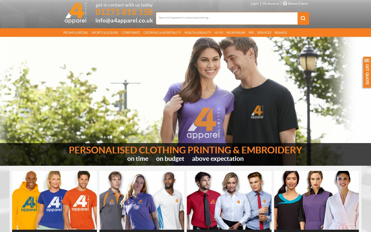 A4 Apparel Ltd Website