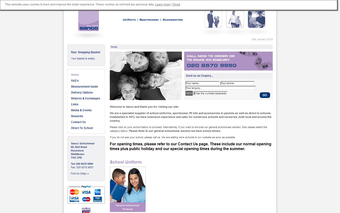 Sanco Schoolwear Website