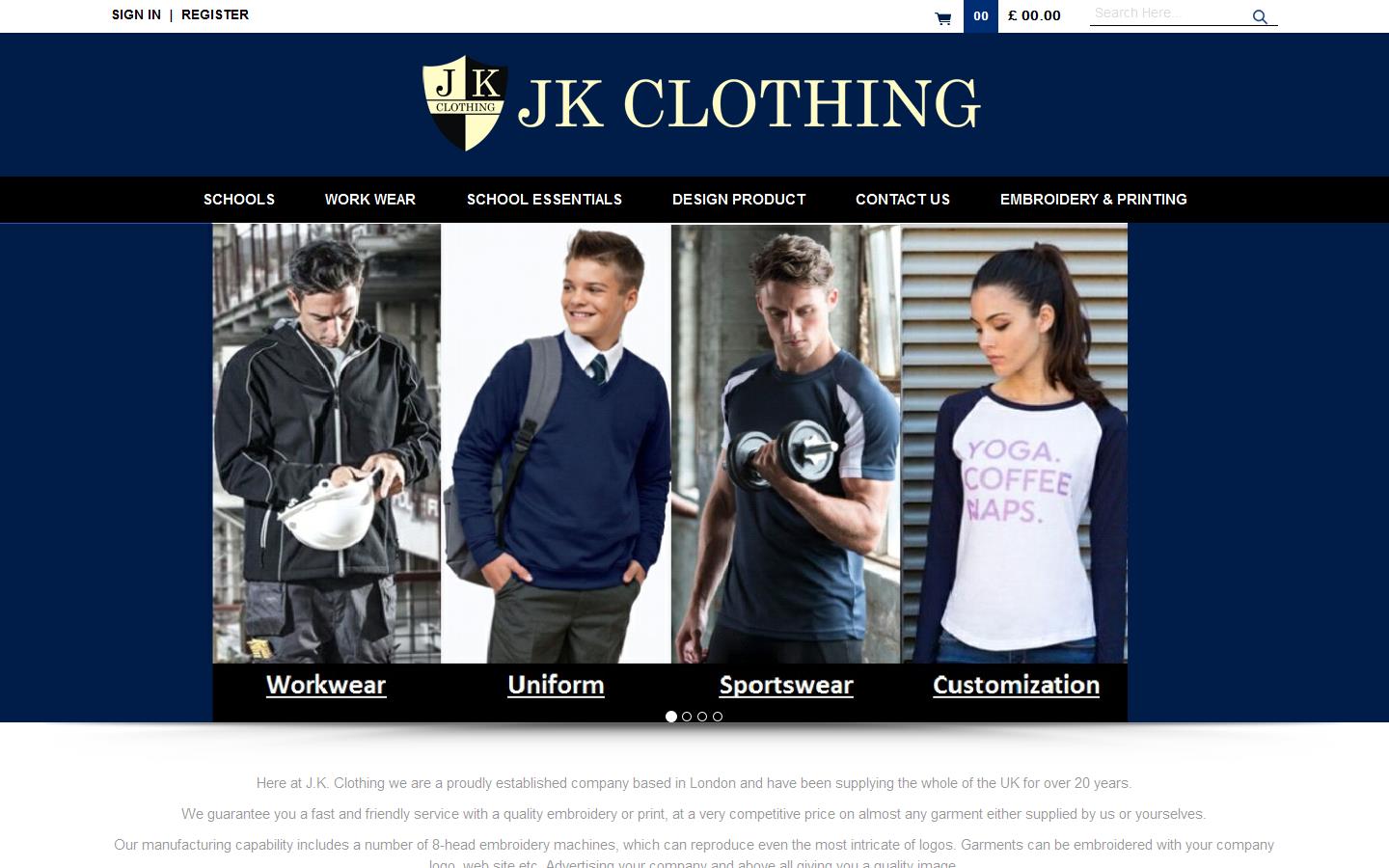 J K Clothing Website