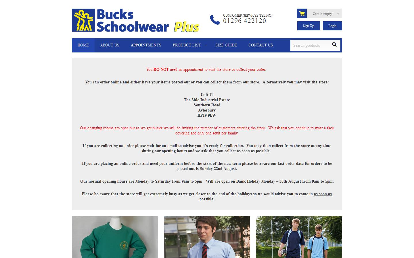 Bucks Schoolwear Plus Website