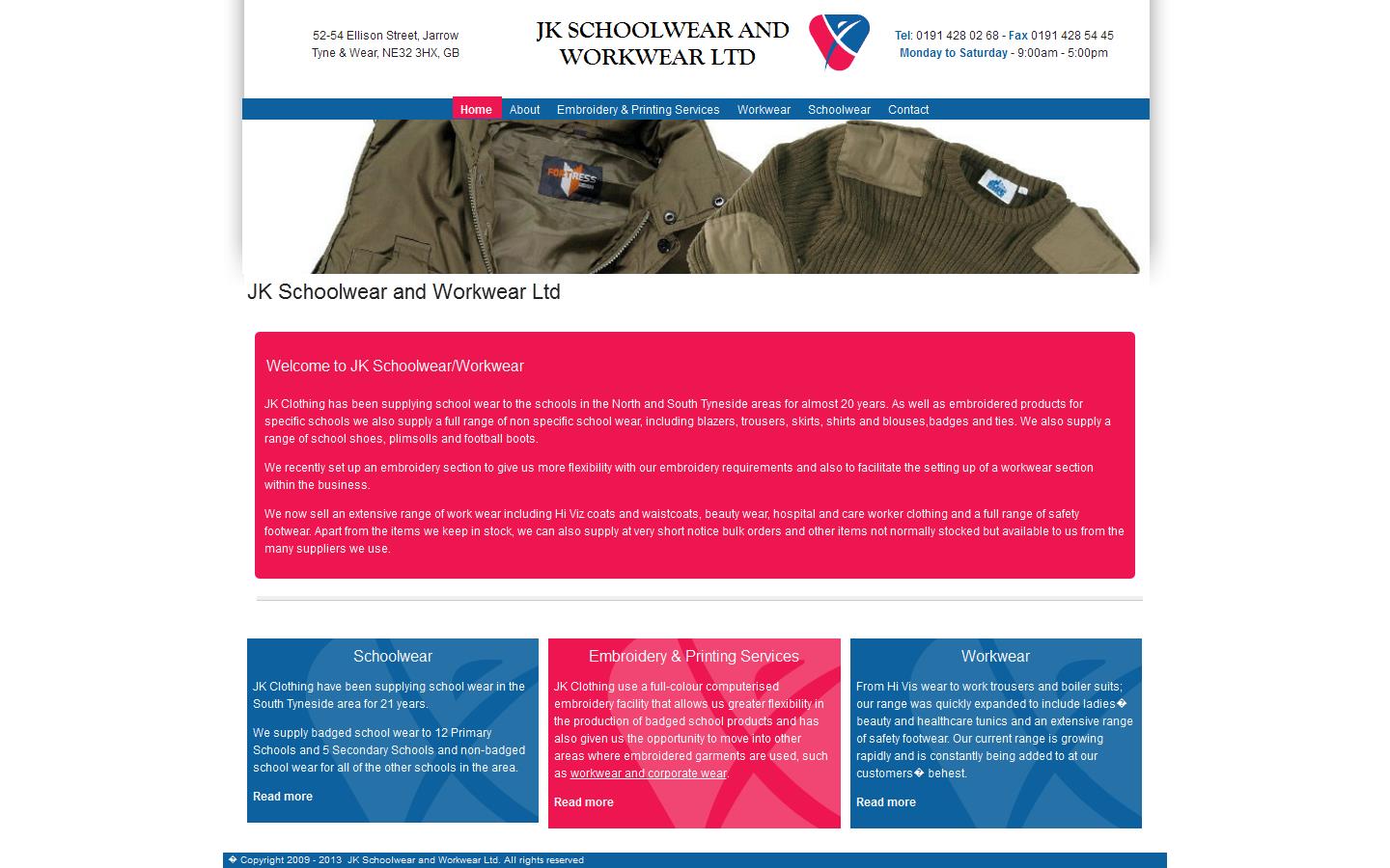 J K Schoolwear & Workwear Website