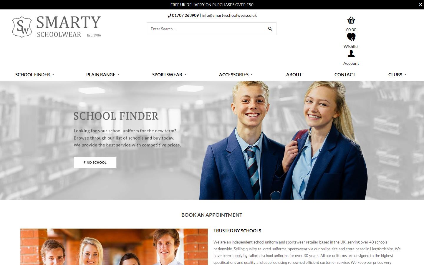 Smarty Schoolwear Website