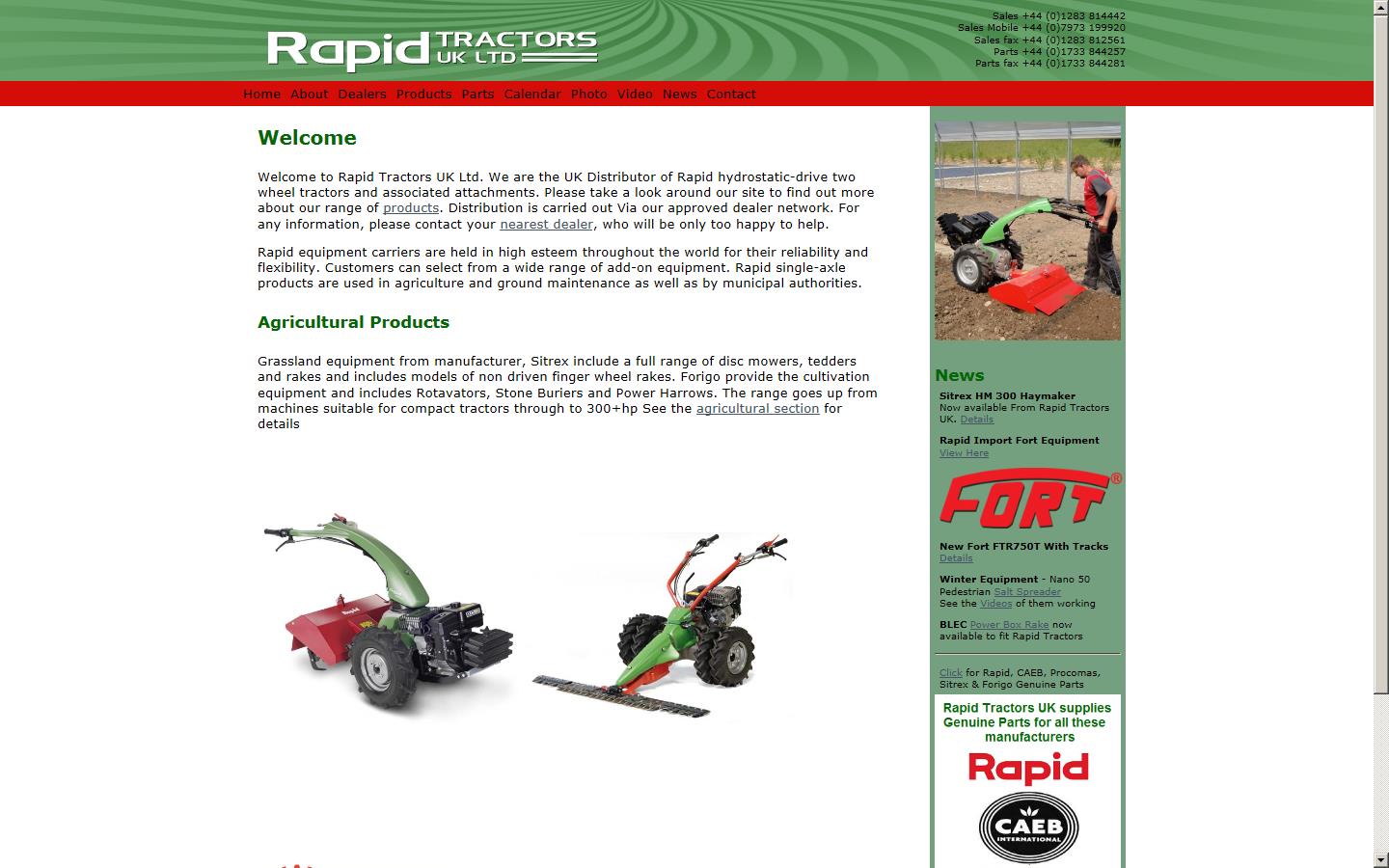 Rapid Tractors Website