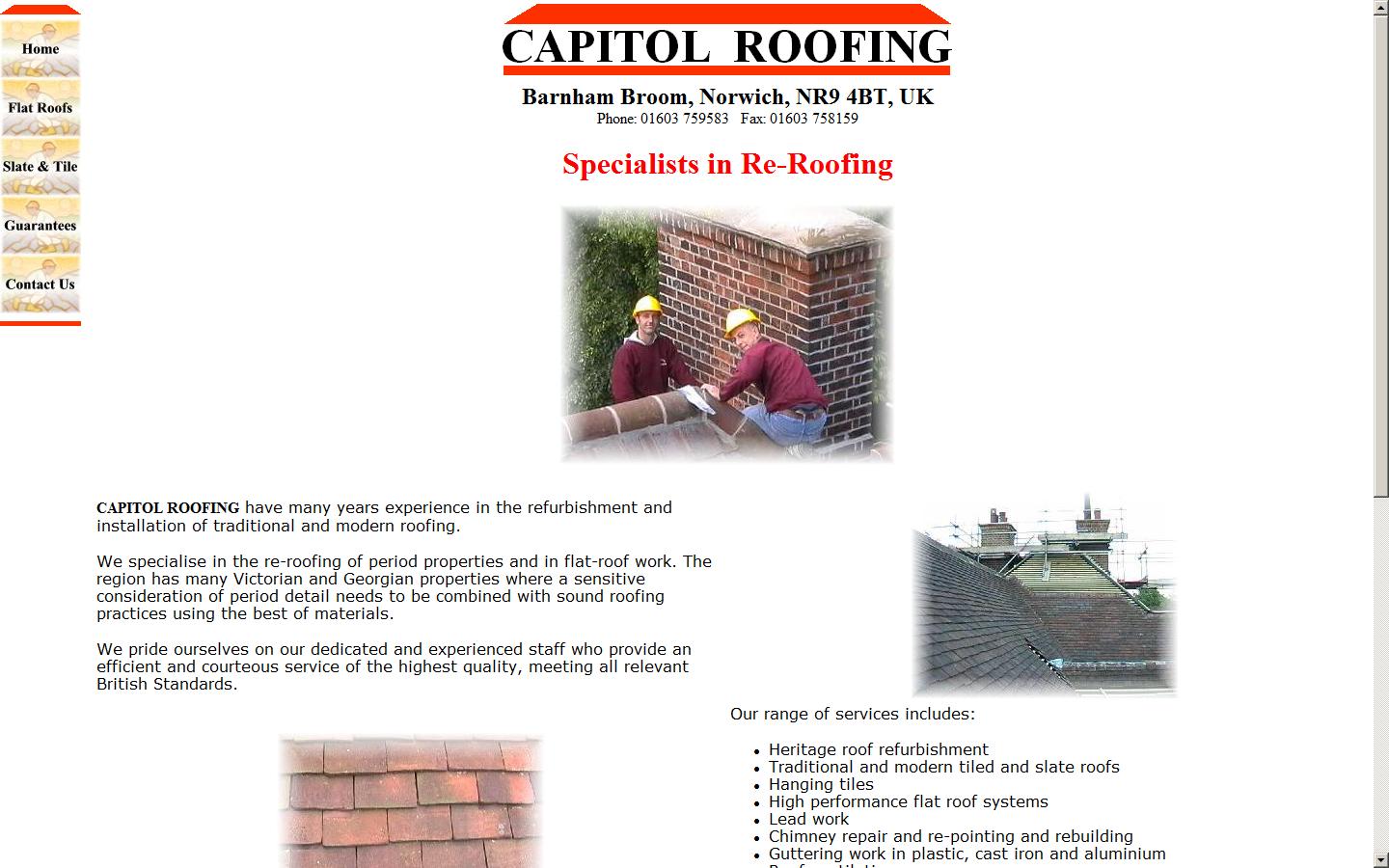 Capitol Roofing Website