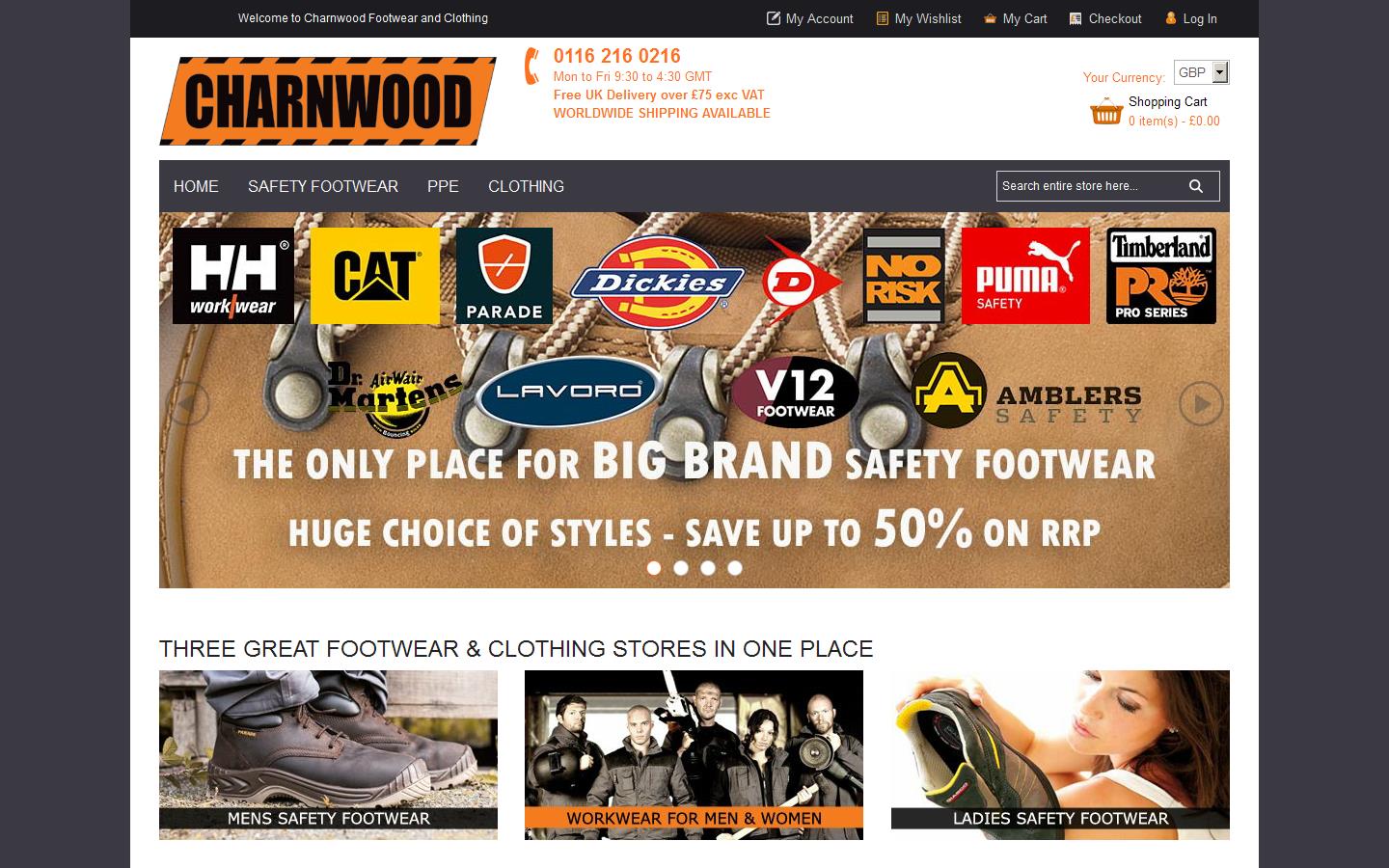 Charnwood Safety Footwear & Workwear Ltd Website