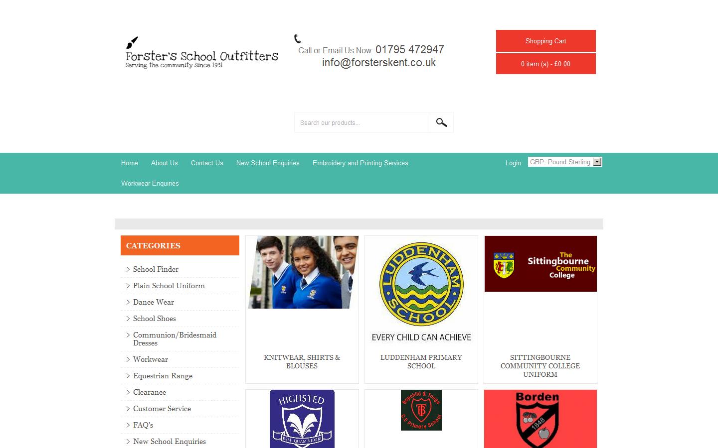 Forster''s School Outfitters Website